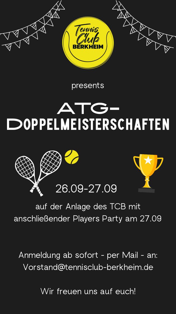 Nacholtermin des ATG Doppelturnieres am 26./27.09 beim TC Berkheim!